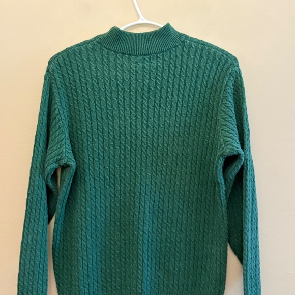 Vintage Parkhurst Green Cable Knit Crewneck 70% Cotton MADE IN CANADA - Picture 10 of 12